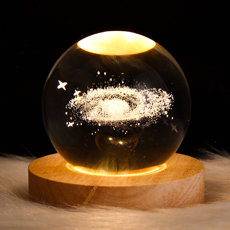 Starry Sky & Planets Moon Crystal Ball Night Lamp