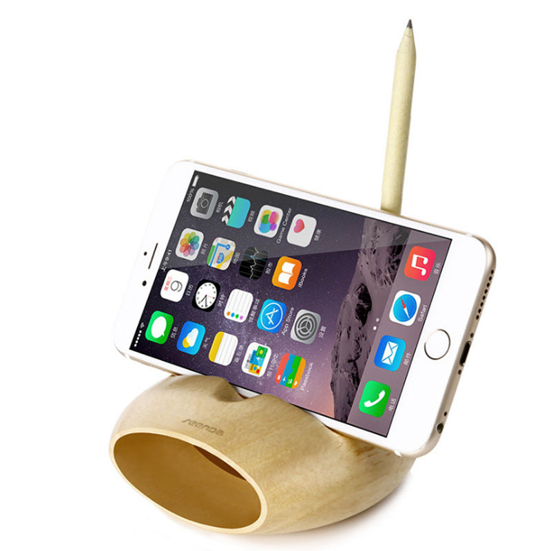 Wooden loudspeaker mobile phone bracket