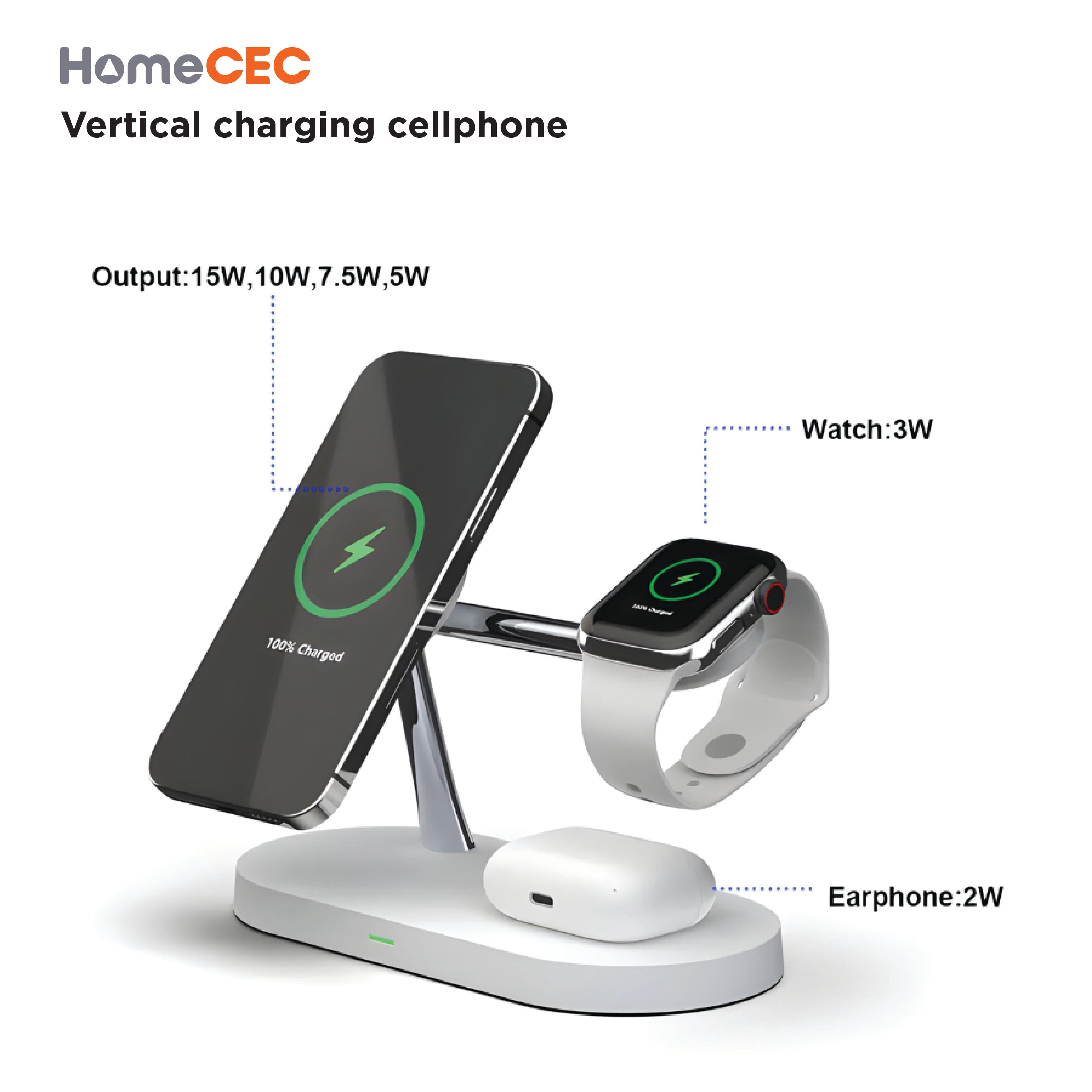 3 in 1 Wireless Charger Stand Magnetic For iPhone 12 13 14 15 for Apple Watch 9 8 7 6 5 Airpods 2 3 Pro