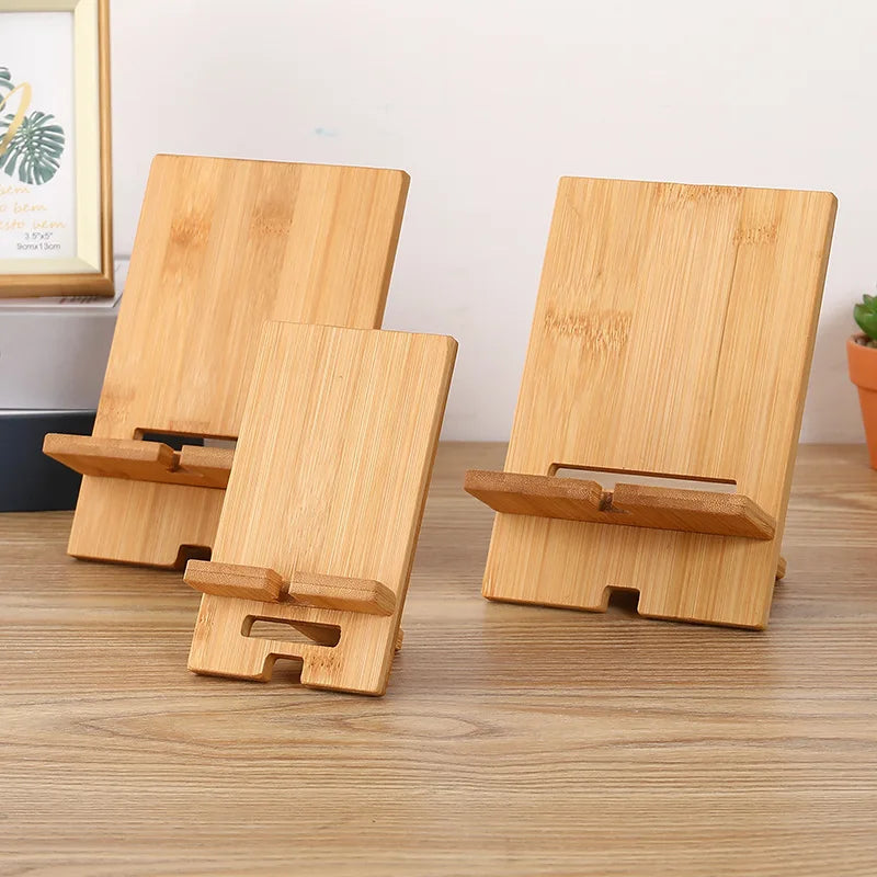 Wooden Desktop Phone Holder Lazy Phone Stand Support Tablet