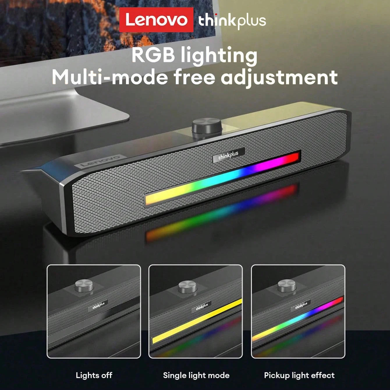 Lenovo Original TS33 Speaker 360 Surround Sound Bar Audio Speaker with Bluetooth and Wired Connection