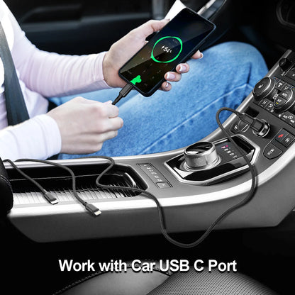 3 in 1 USB Charging Cable with Multi Ports - Type C, Micro USB, & Lightning Charger for Smartphones