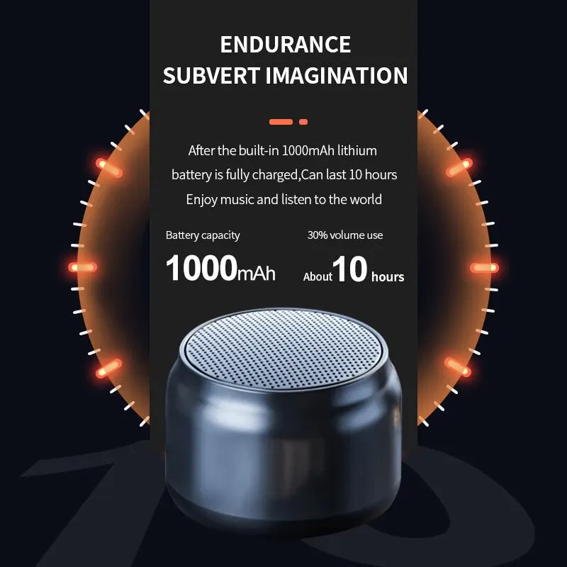 Mini Portable Bluetooth Wireless Speaker with Subwoofer for Mobile Phone and Support for Sports Audio Stereo and Outdoor Activities