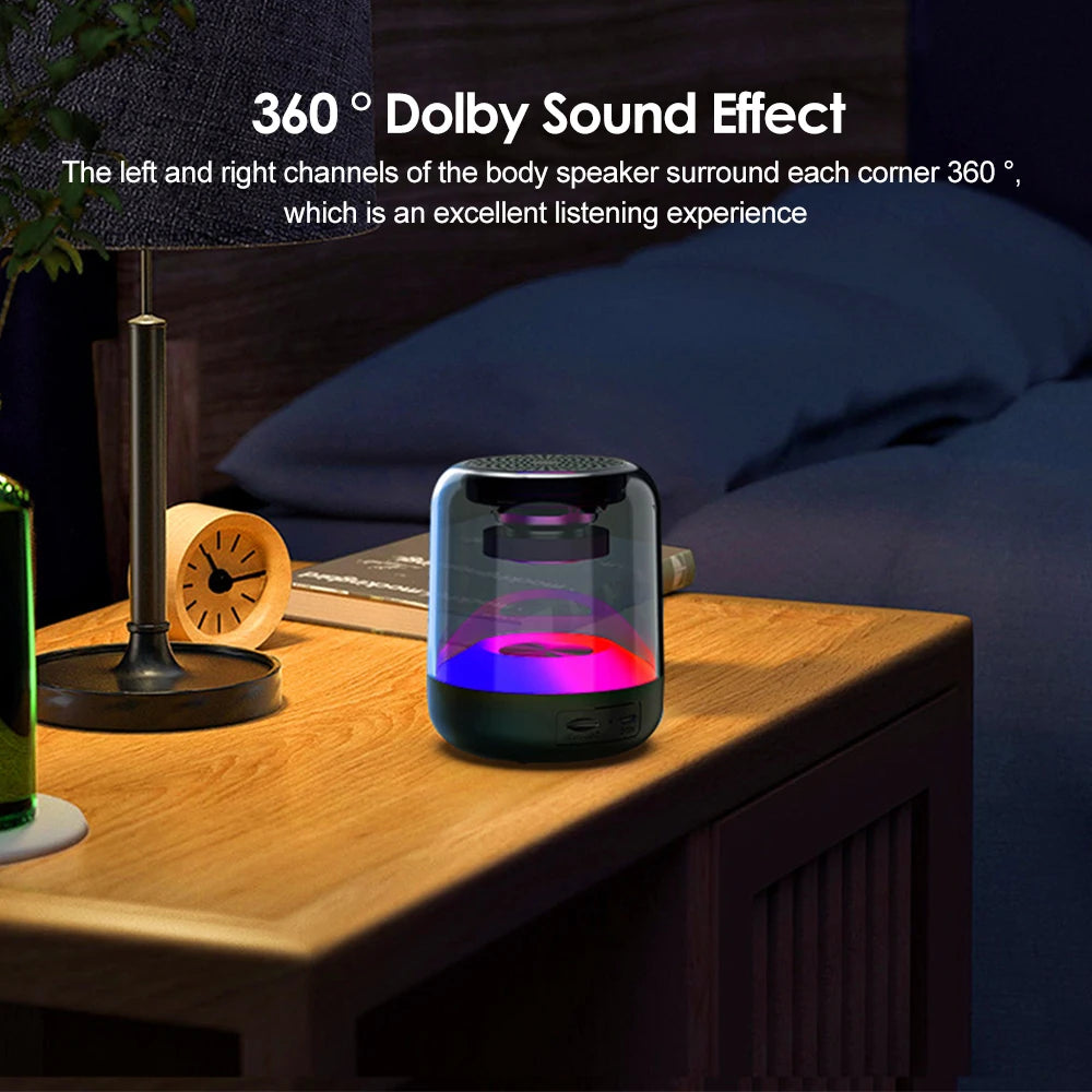 Mini TWS Bluetooth Speaker for Mobile Phones, Superior Colorful Lights, Wireless Sound Box Subwoofer, Compact Size, Perfect for Home Theater