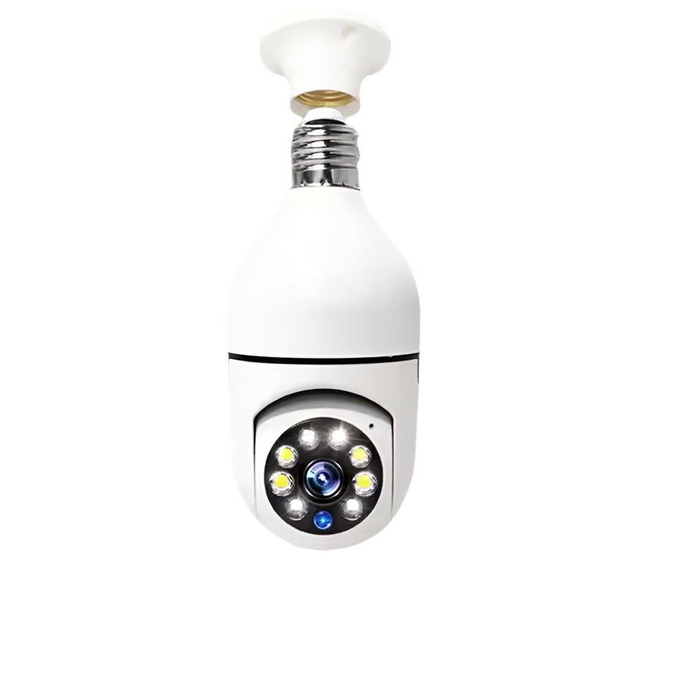 360° WiFi security spotlight with automatic tracking and night vision for the E27 surveillance camera with LED light bulb