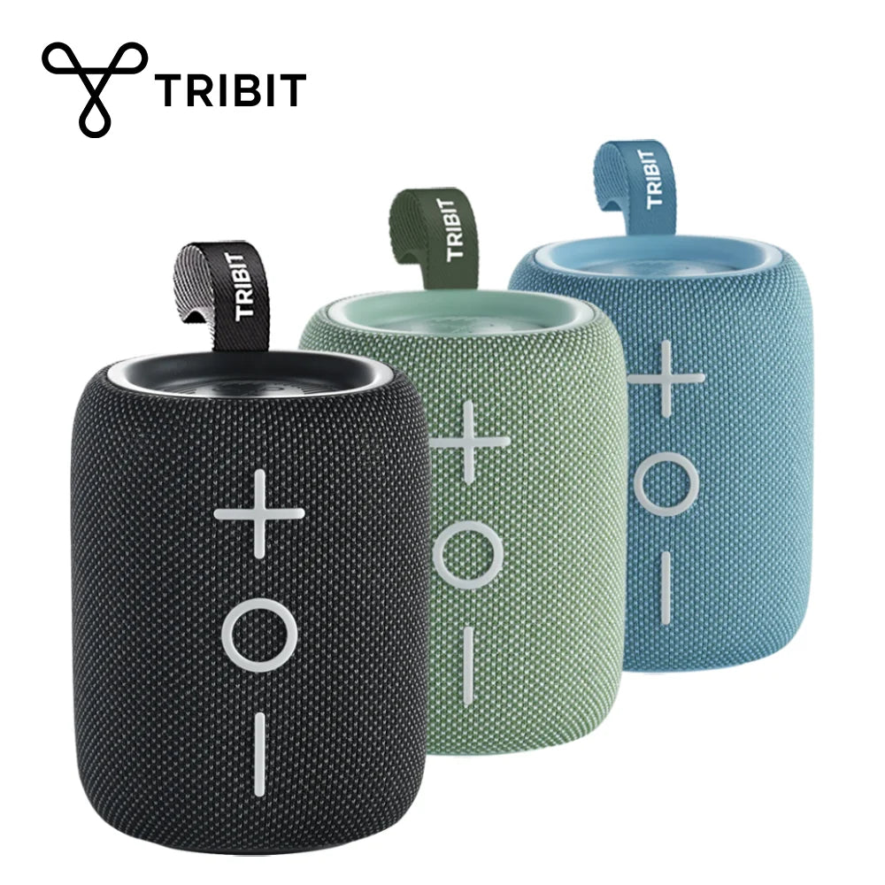 TRIBIT StormBox Mini Bluetooth Speaker: 12W 360° Sound, XBass functionality, LED lights, 12-hour playback, IPX7 waterproof, ideal for hiking and outdoor use