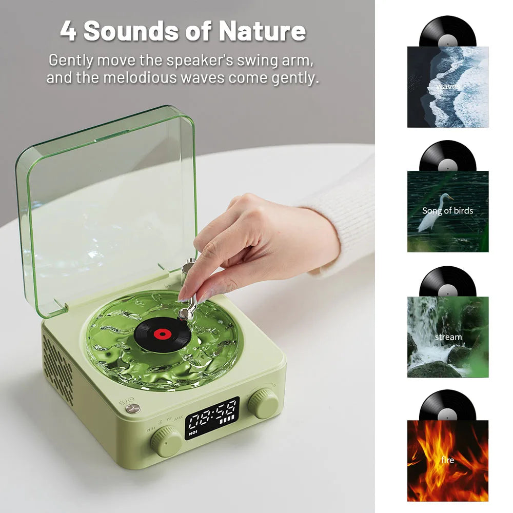 Mini Vintage Sleep Aid Bluetooth Subwoofer with White Noise and Mini Bluetooth Speaker for Travel