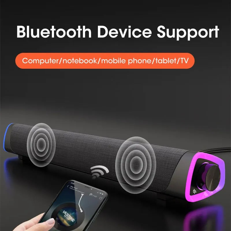 4D Computer Speaker Bar with Stereo Sound Subwoofer Bluetooth Speaker