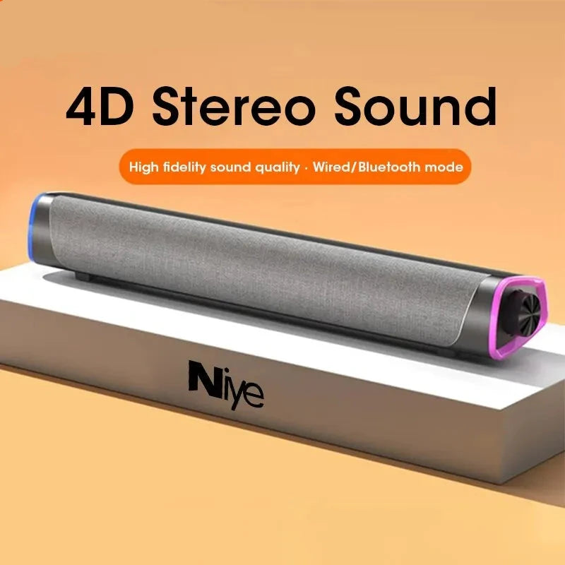 4D Computer Speaker Bar with Stereo Sound Subwoofer Bluetooth Speaker