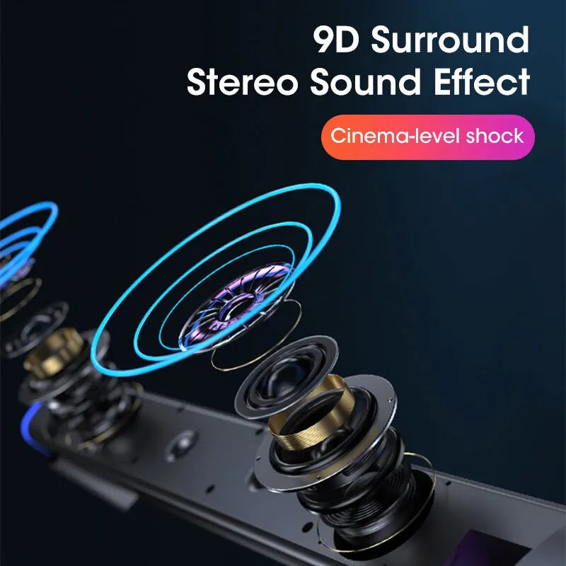 4D Computer Speaker Bar with Stereo Sound Subwoofer Bluetooth Speaker