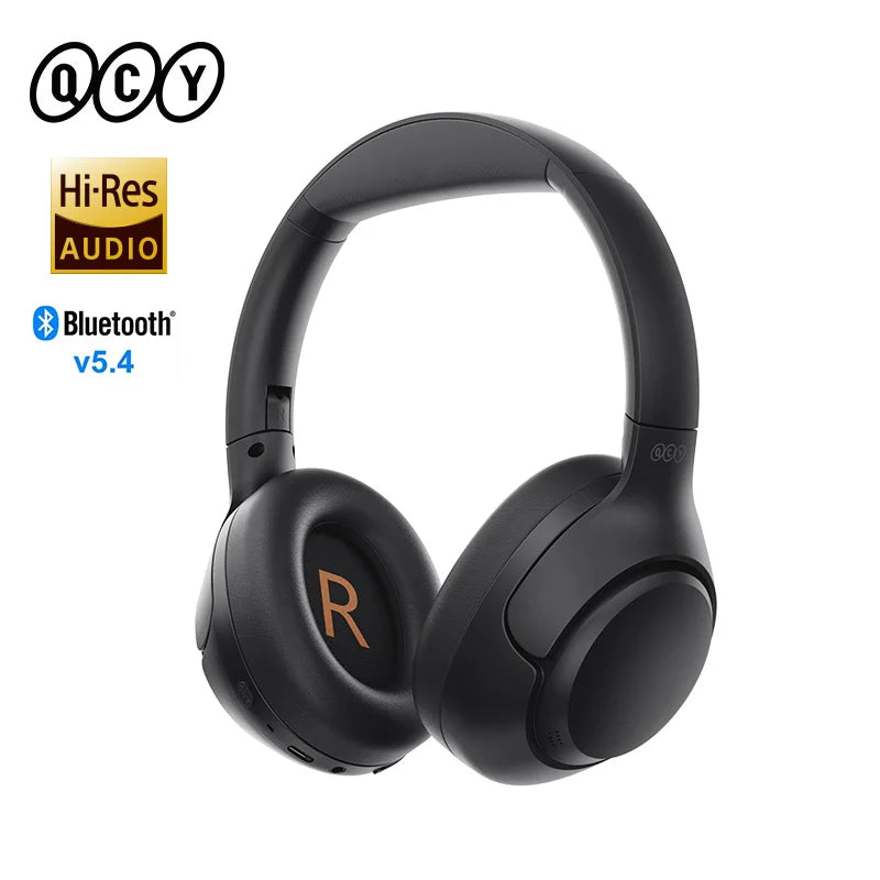 HomeCEC QCY H3 ANC Wireless Headphones: 43dB Hybrid Active Noise Cancellation Earphones 60H, Bluetooth 5.4 Hi-Res Audio Over Ear Headset