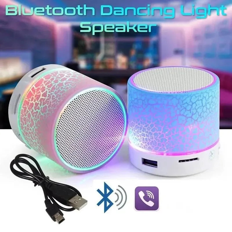 Colorful LED TF card USB subwoofer portable MP3 music sound column for PC phone with Bluetooth mini speaker