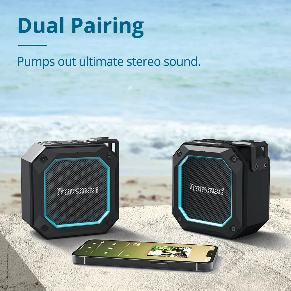 Tronsmart Groove 2 Speaker Portable Bluetooth 5.3 Speaker with Dual EQ Modes, True Wireless Stereo, IPX7 Waterproof, and Shower Capability