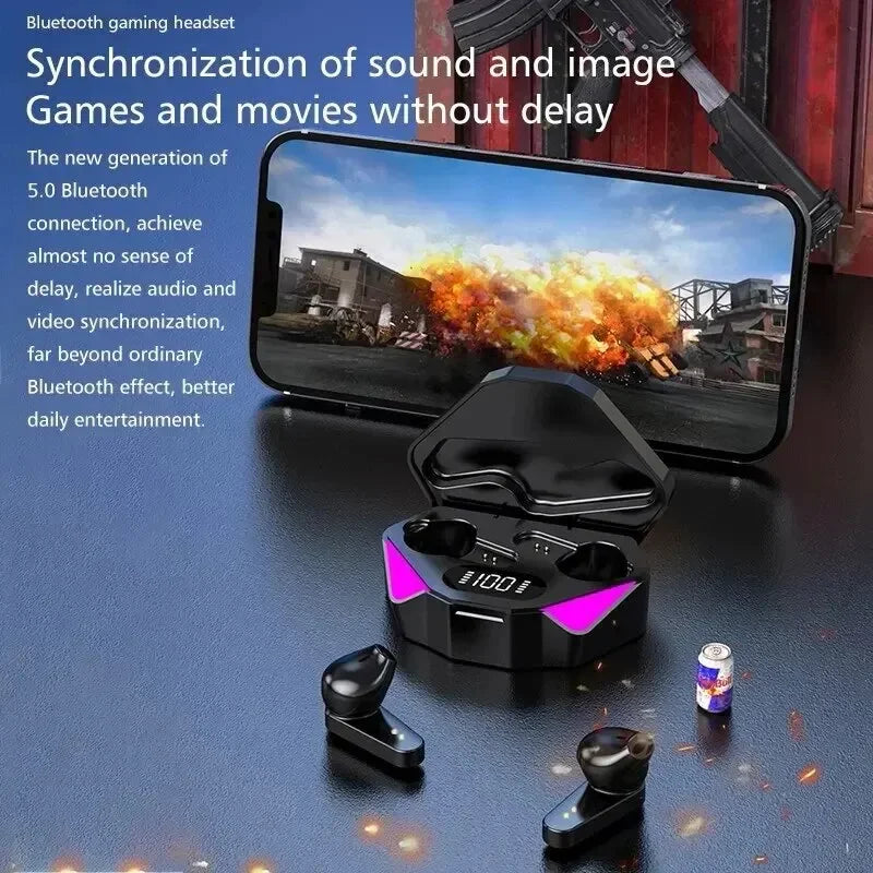 TWS Wireless Gaming Earphones with LED Display Headset