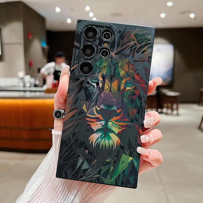 Colorful Lion Pattern Phone Case For Samsung Galaxy Cover