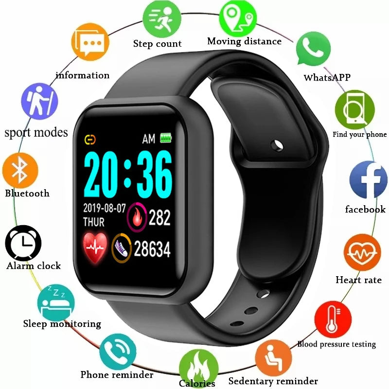 HomeCEC Y68 Smart Watch Men D20 Pro Smart Watch Heart Rate Monitor Blood Pressure