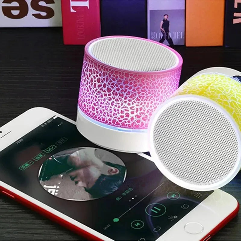 Colorful LED TF card USB subwoofer portable MP3 music sound column for PC phone with Bluetooth mini speaker