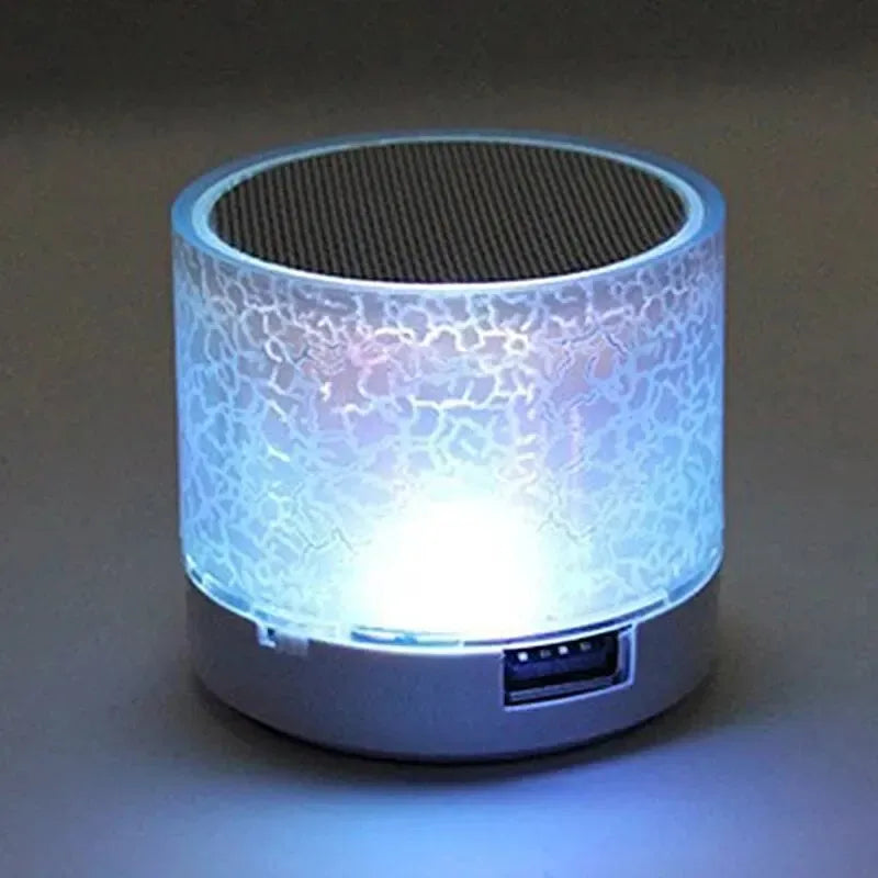 Colorful LED TF card USB subwoofer portable MP3 music sound column for PC phone with Bluetooth mini speaker