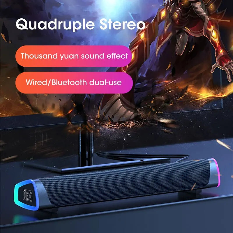 4D Computer Speaker Bar with Stereo Sound Subwoofer Bluetooth Speaker