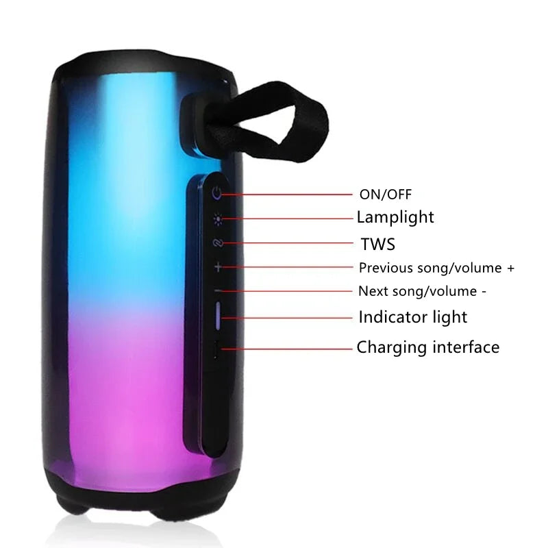 PULSE 5 Family K-Song Bluetooth Speaker Portable Column RGB Light Audio Boombox Waterproof Outdoor Subwoofer with Mic Music Box