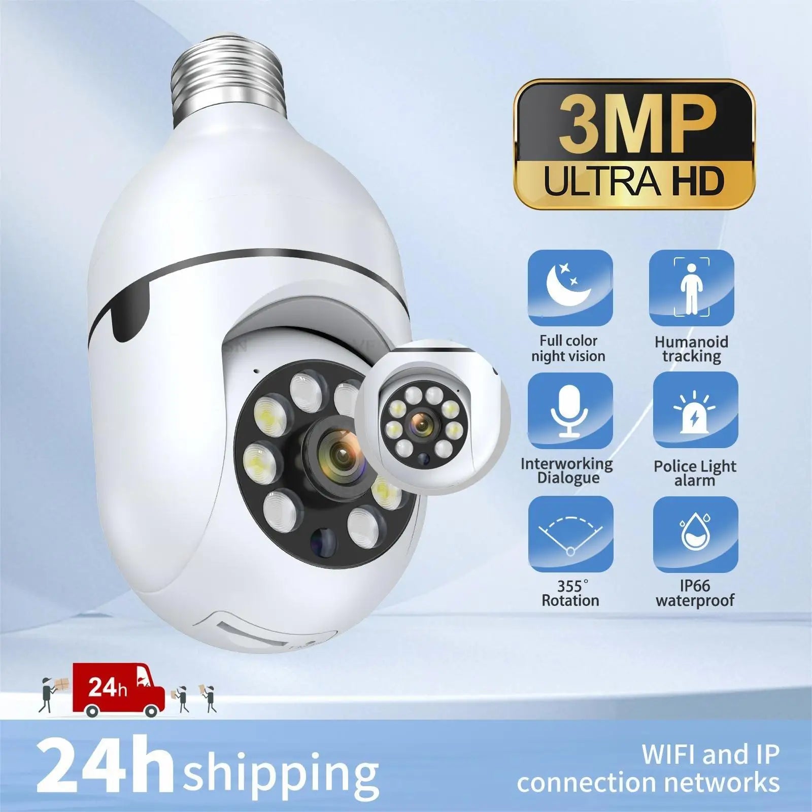 Night Vision Wireless Home Cameras 5G Wifi IP E27 Bulb Surveillance Cameras Baby Mini Cam with 2MP CCTV Video Security Protection