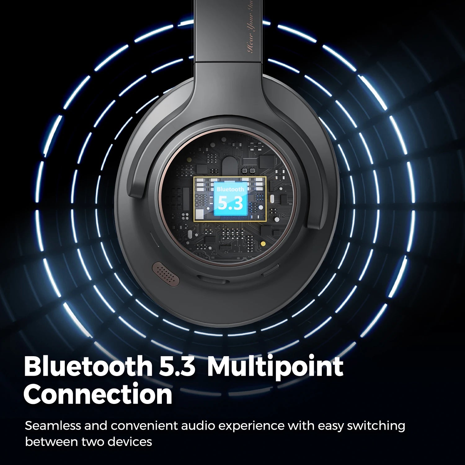 Space Headphones Bluetooth 5.3 Hybrid Active Noise Cancelling Wireless Headphone