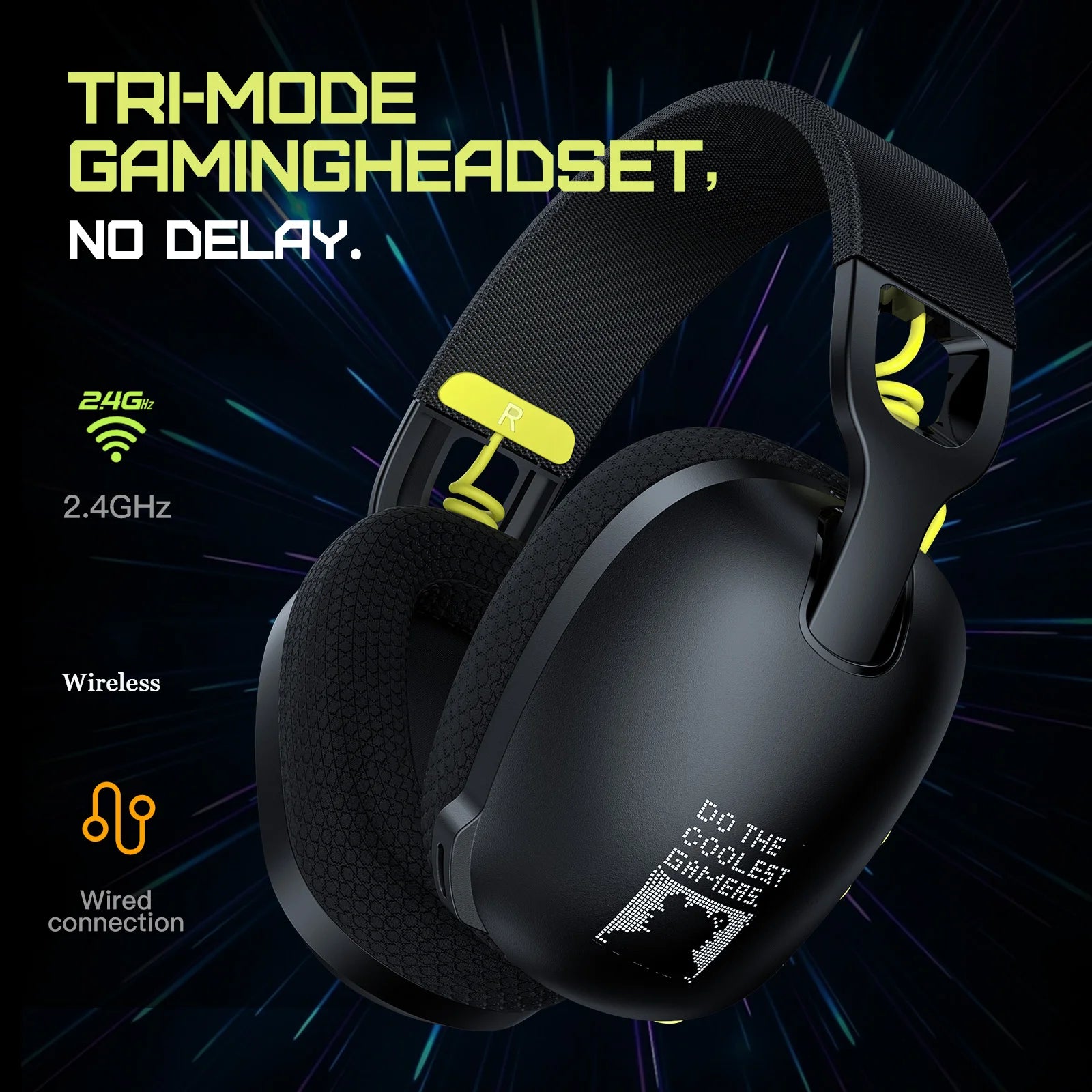 ONIKUMA 2024 NEW Three-mode Gaming Headset Wireless Gaming Headset Player Stereo Headset Ultra-long Battery Life