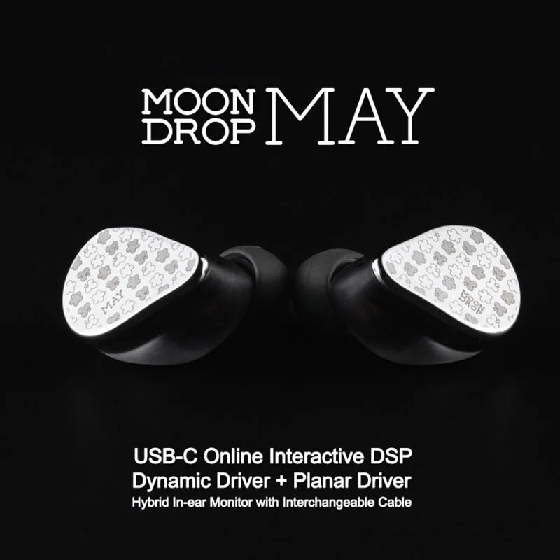 MOONDROP MAY DSP Headphones USB-C Type-C DSP Dynamic Driver Planar Driver Hybrid In-ear with Reusable Cable