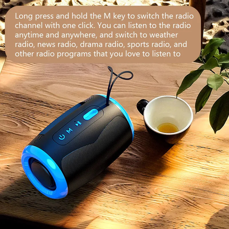 TSN-1 Portable Wireless Bluetooth Speakers with 5.3 Stereo FM/SD/USB Disk/Aux Modes Waterproof