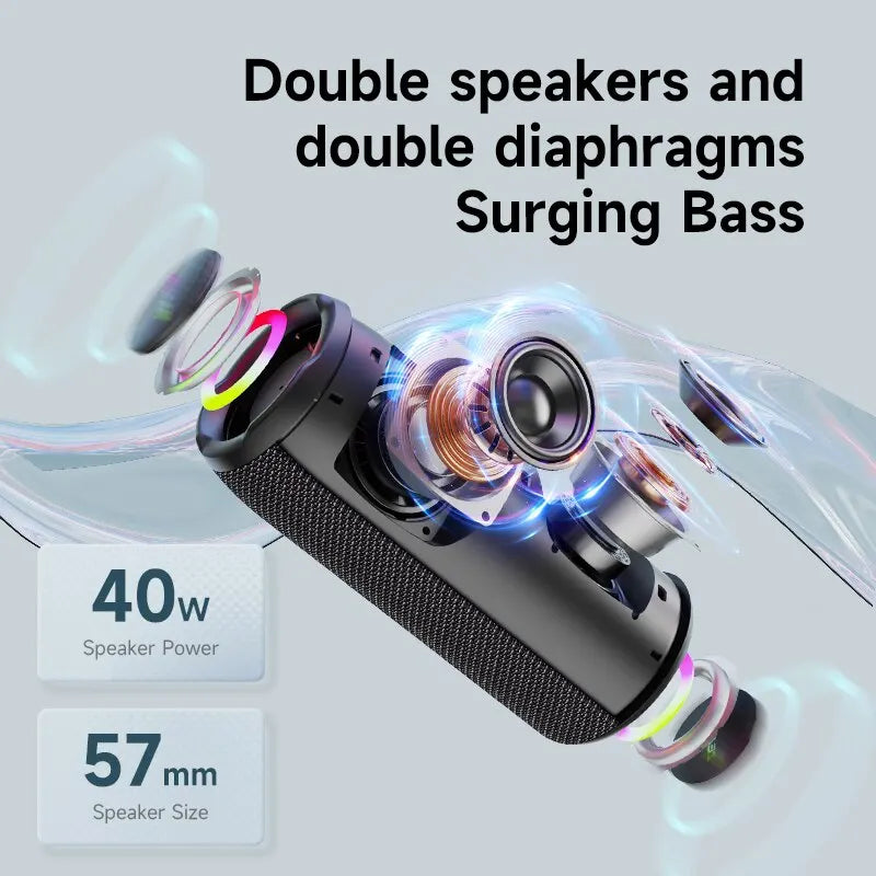 ZEALOT S49PRO Foldable Bluetooth Speaker - 20W, IPX6 Waterproof, Strong Sound Box, Bass Boost, Dual Pairing, Real Wireless