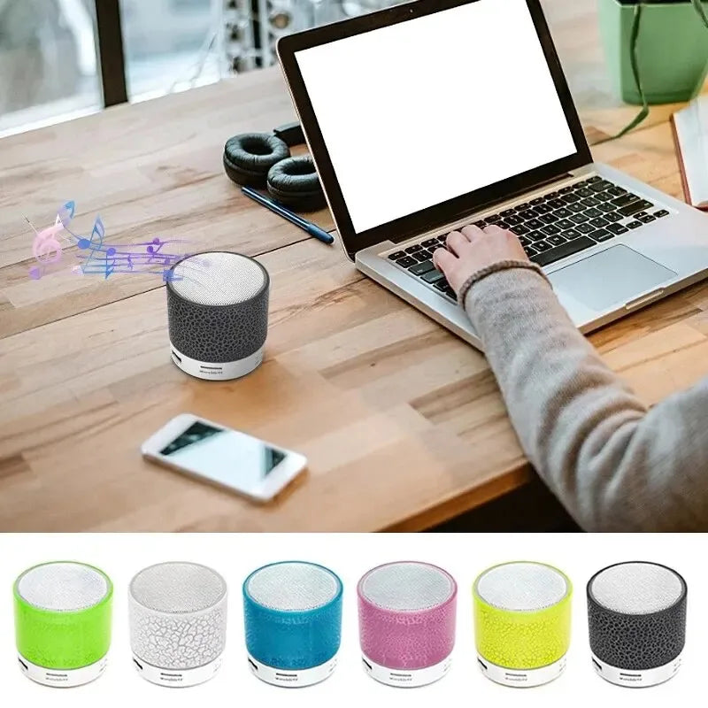 Colorful LED TF card USB subwoofer portable MP3 music sound column for PC phone with Bluetooth mini speaker