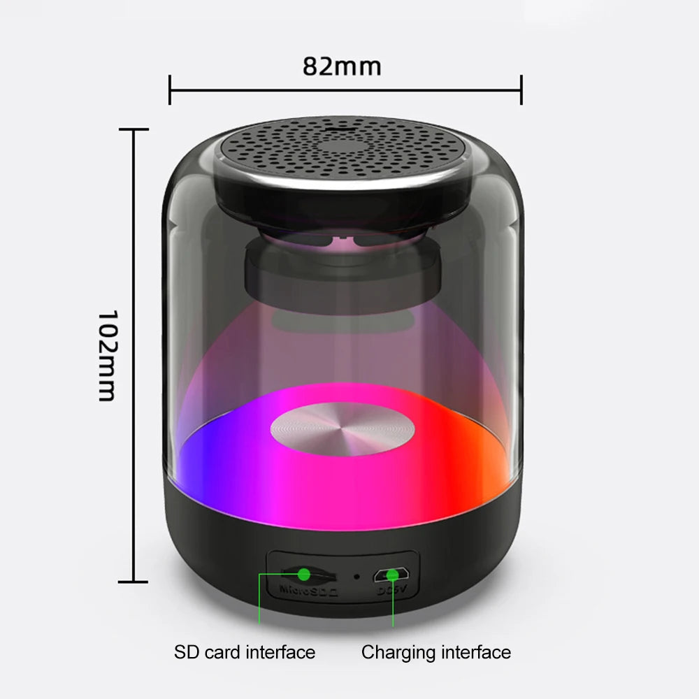 Mini TWS Bluetooth Speaker for Mobile Phones, Superior Colorful Lights, Wireless Sound Box Subwoofer, Compact Size, Perfect for Home Theater