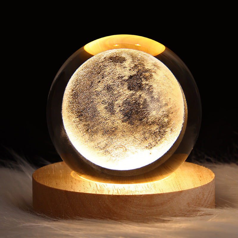 Starry Sky & Planets Moon Crystal Ball Night Lamp