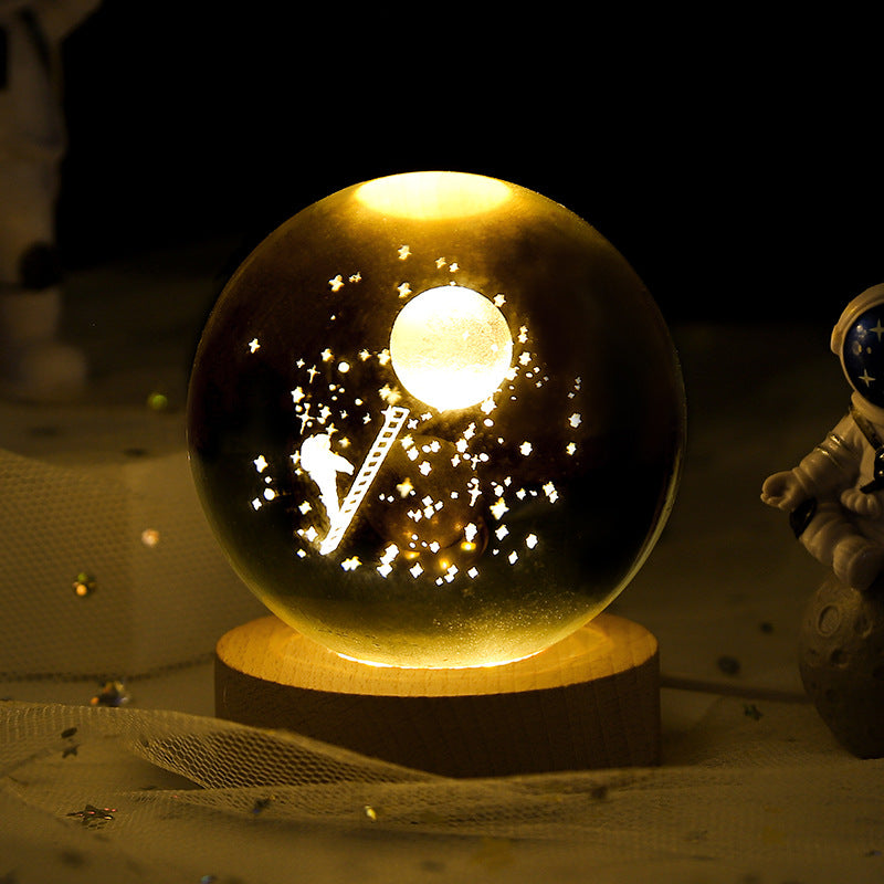 Starry Sky & Planets Moon Crystal Ball Night Lamp