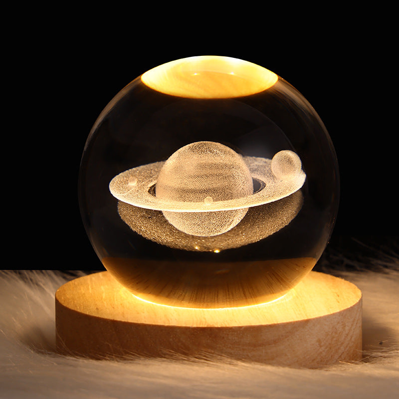 Starry Sky & Planets Moon Crystal Ball Night Lamp